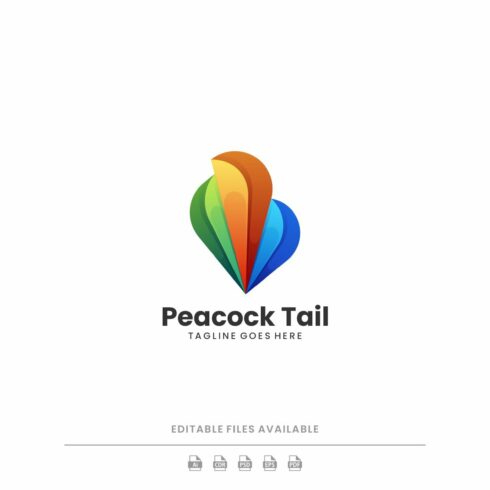 Peacock Tail Gradient Colorful Logo cover image.