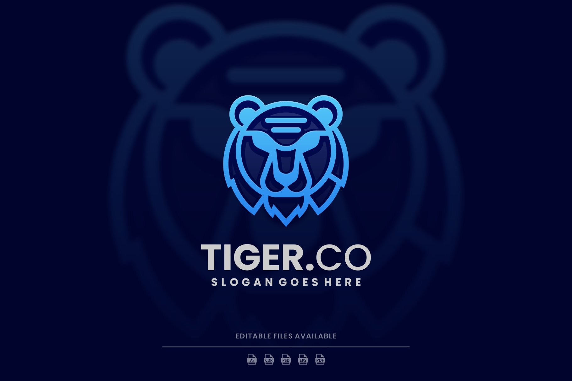 Tiger Gradient Line Art Logo cover image.
