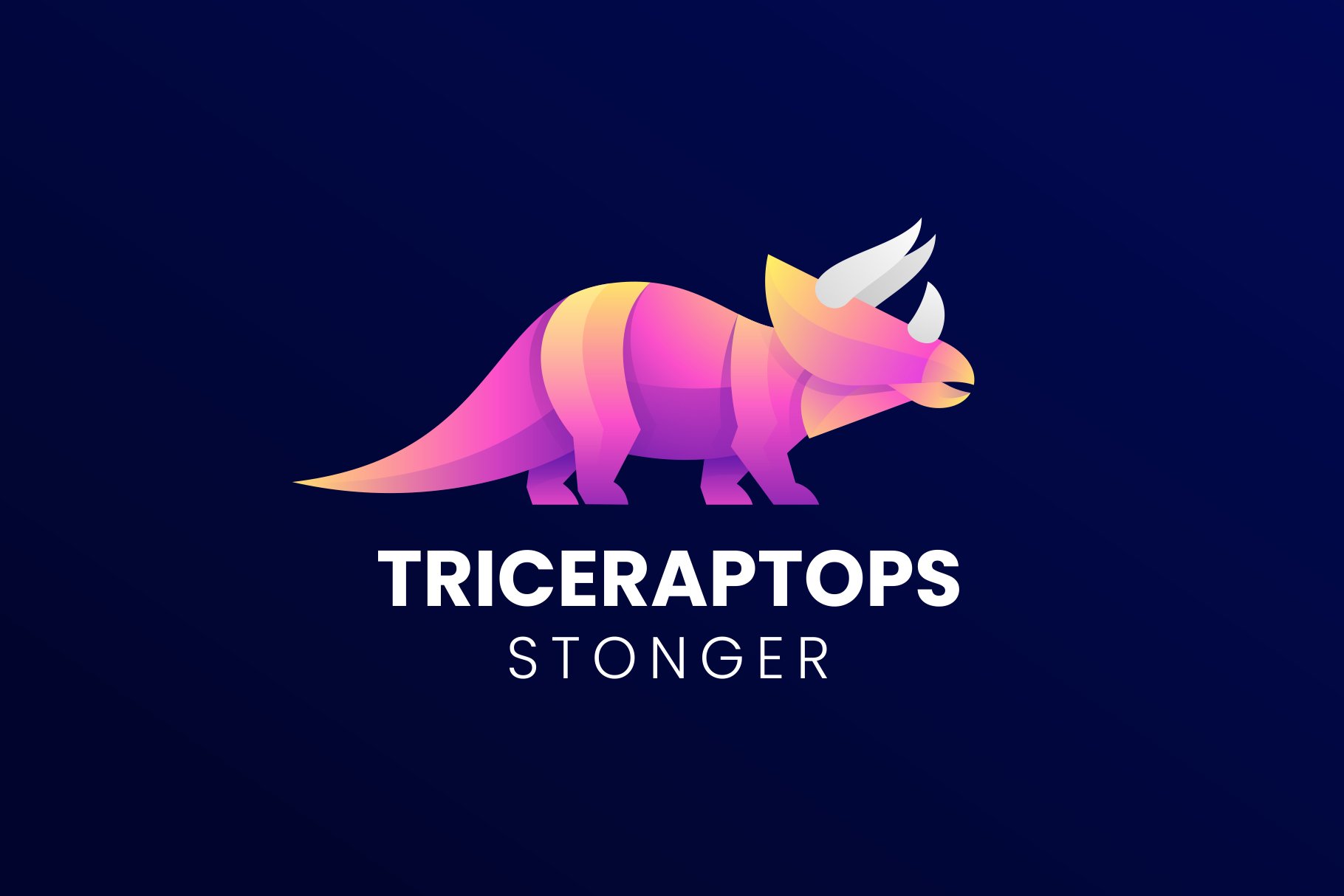 Triceratops Gradient Colorful Logo cover image.
