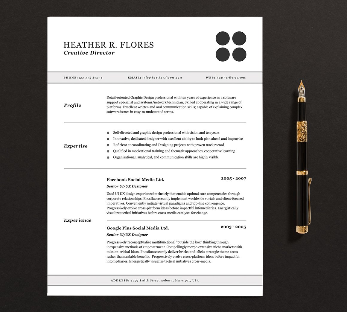 3 Pages Resume/CV Template Full Set cover image.