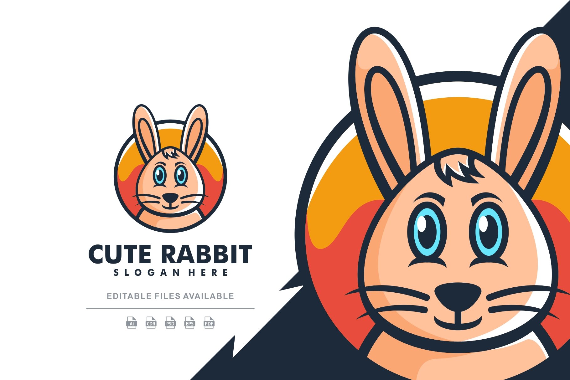 Rabbit Simple Mascot Logo cover image.