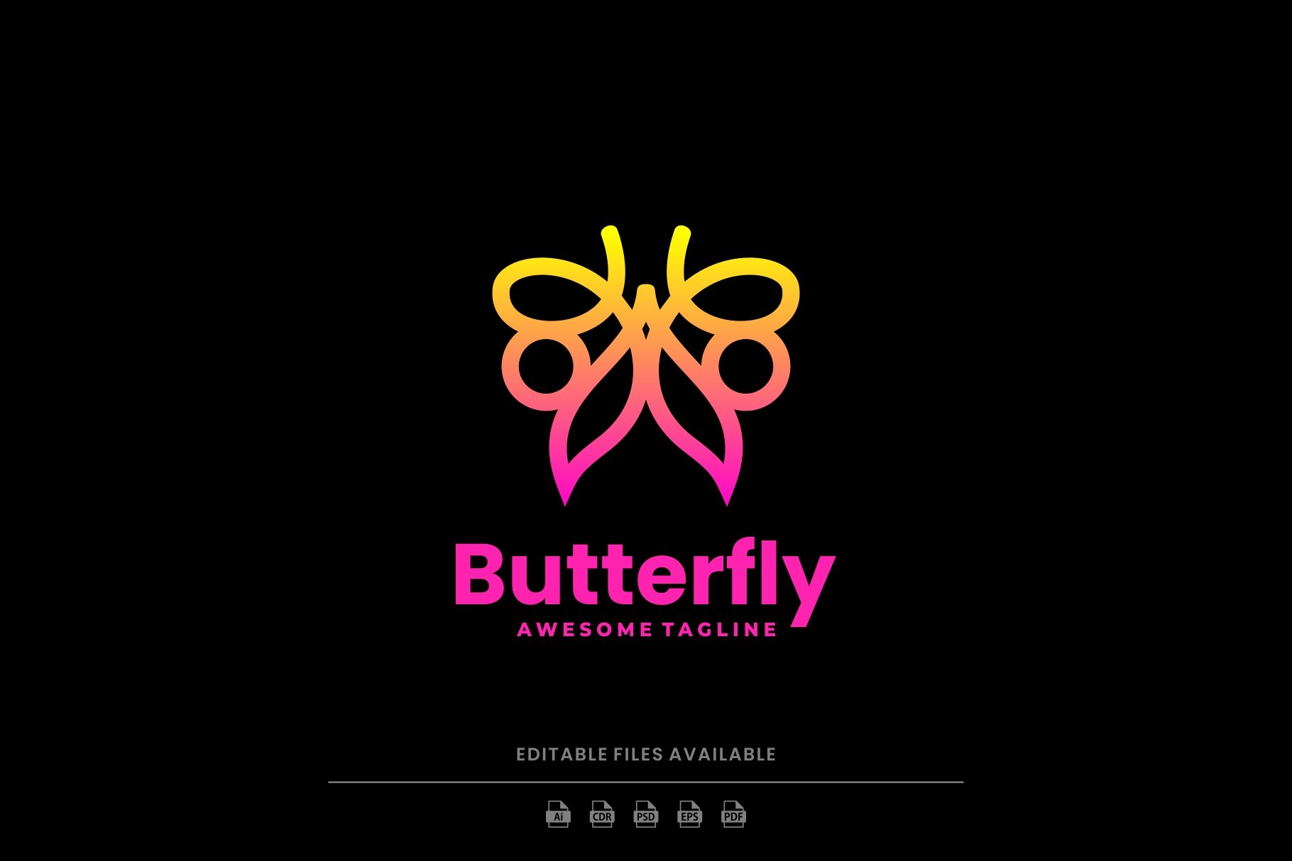 Butterfly Line Art Logo cover image.