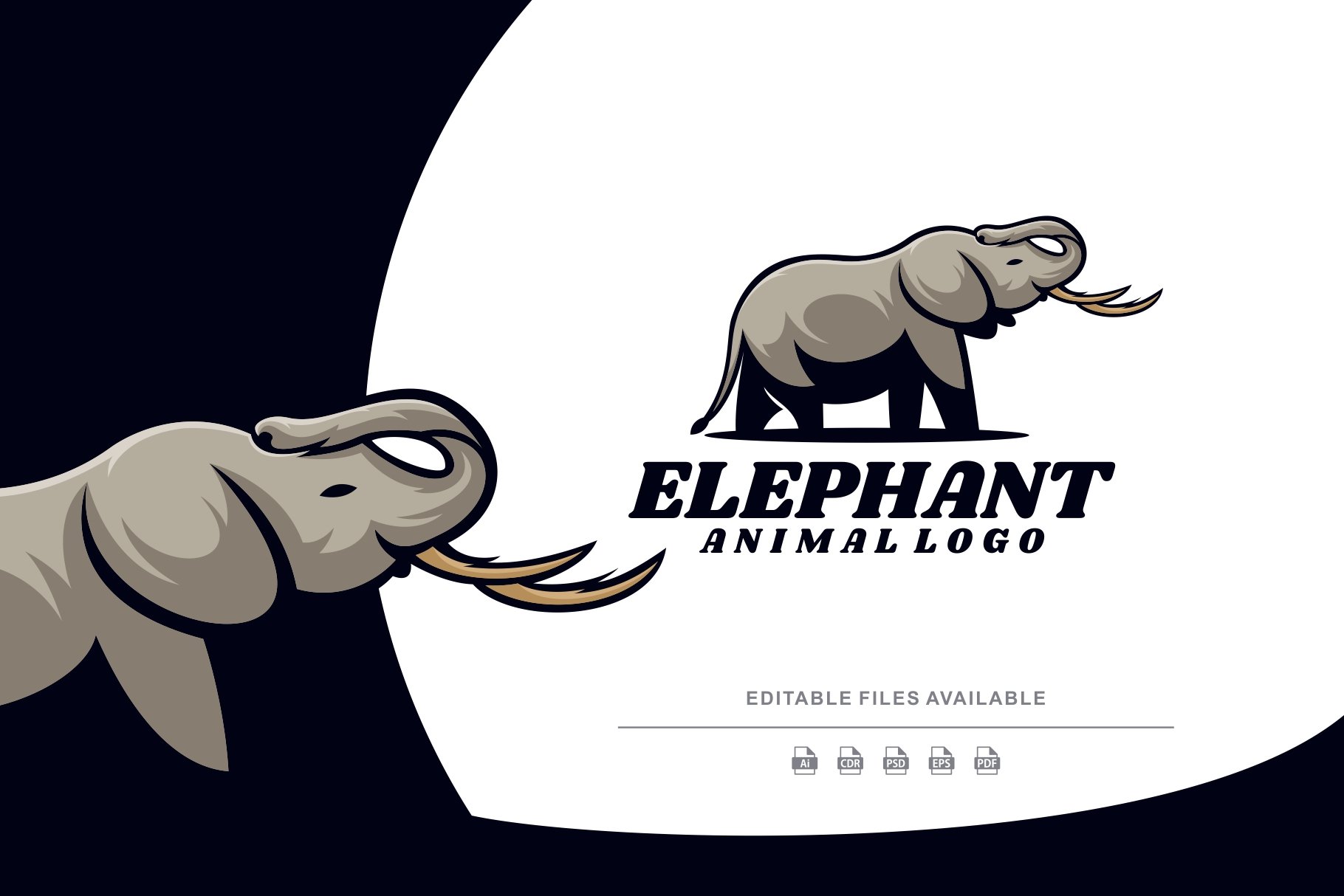 Elephant Simple Mascot Logo cover image.