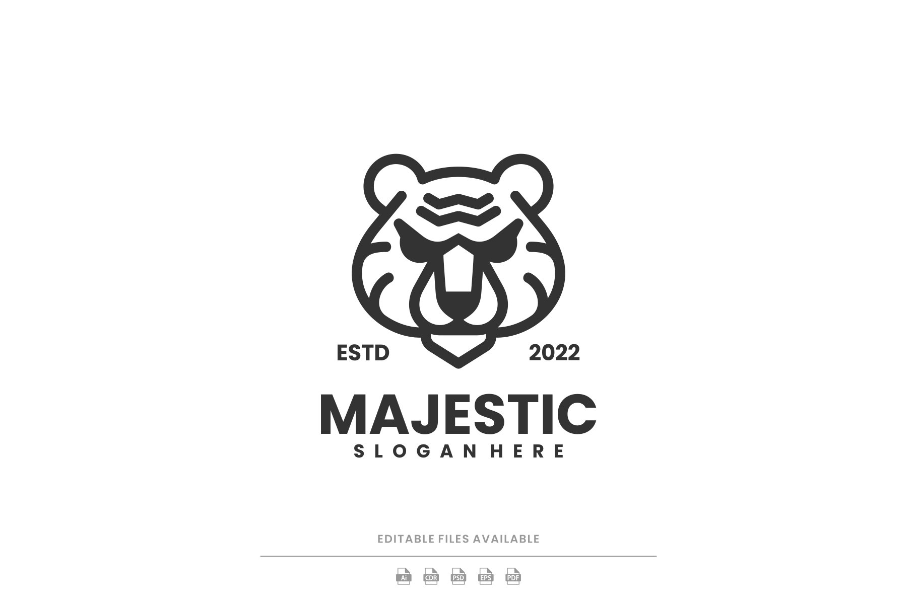 Majestic Tiger Line Art Logo cover image.