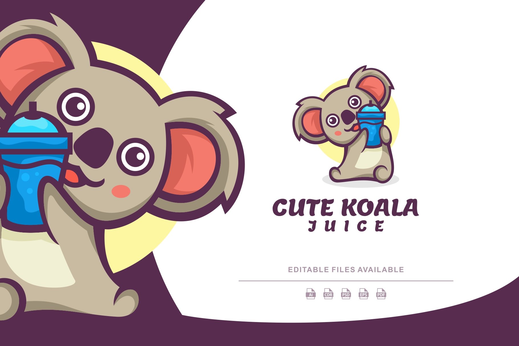 Cute Koala Mascot Cartoon Logo cover image.