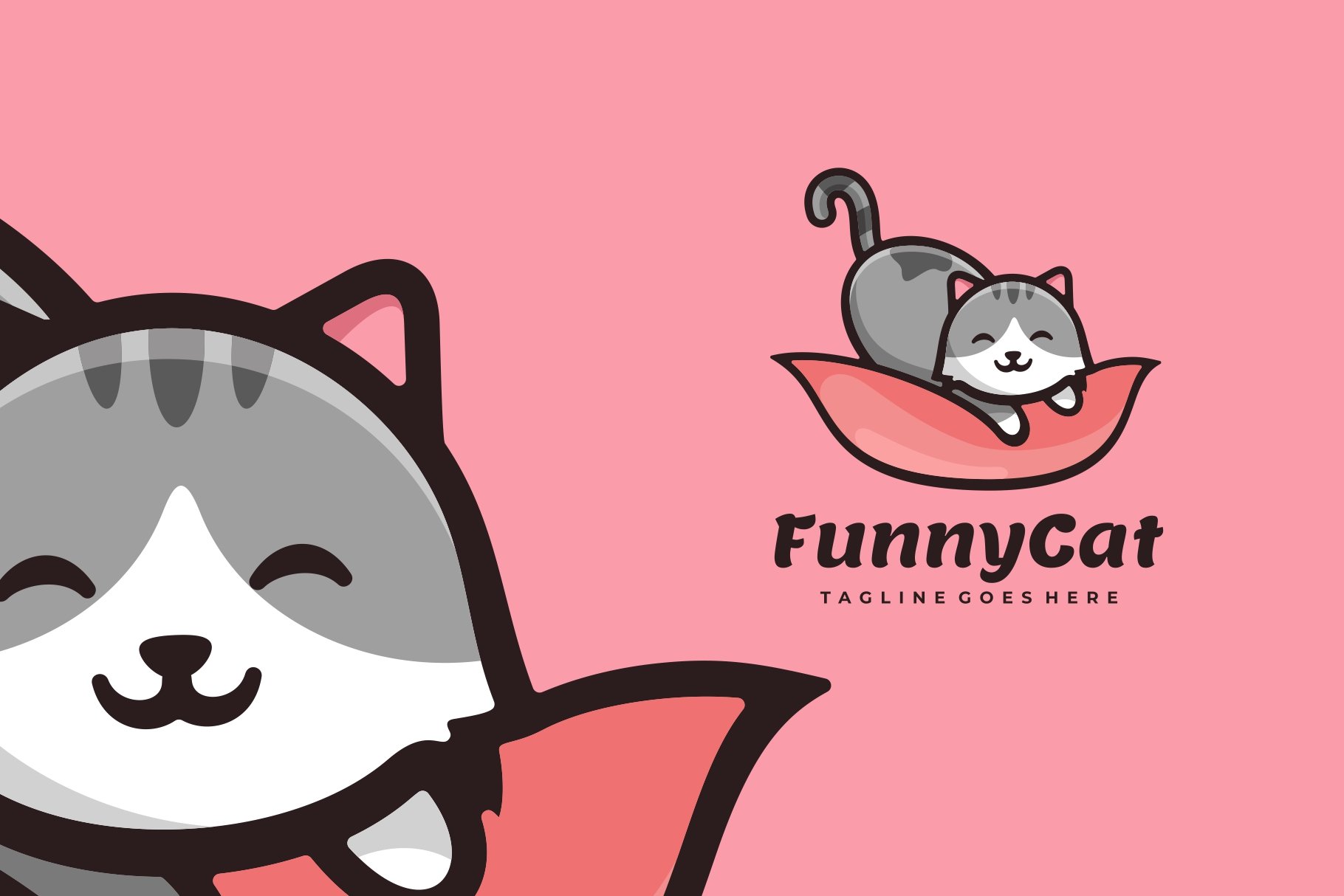 Cat Simple Mascot Logo cover image.