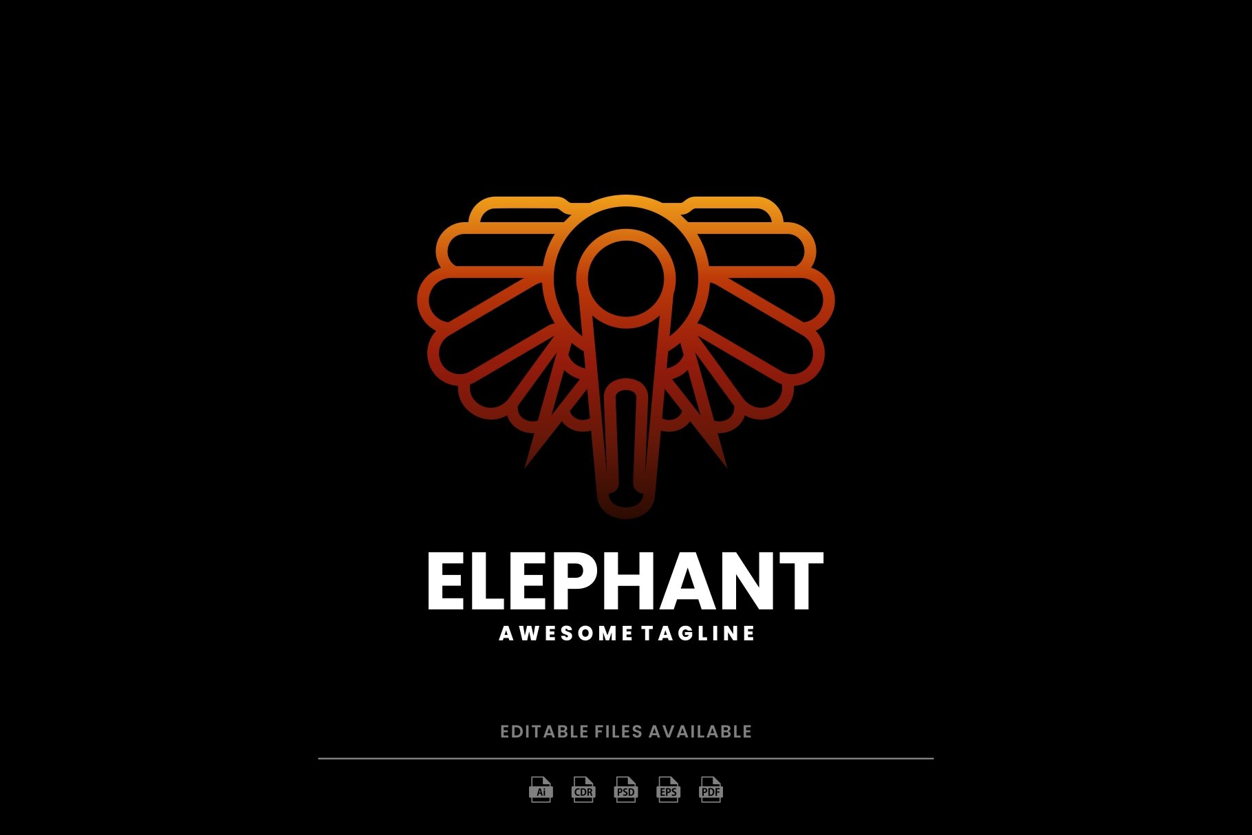 Elephant Line Art Logo cover image.