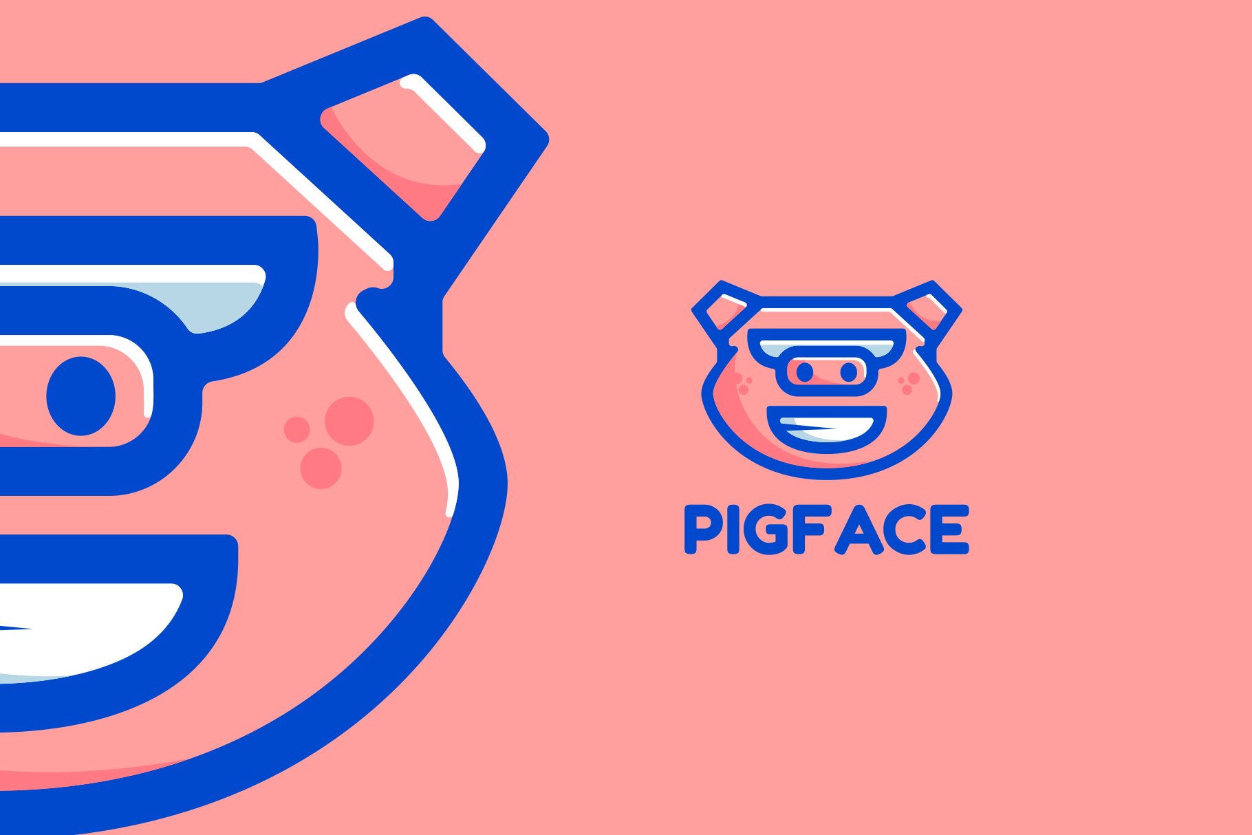 Pig Color Line Art Logo cover image.