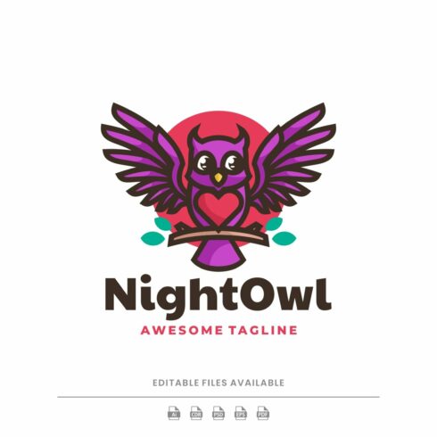 Night Owl Simple Mascot Logo cover image.