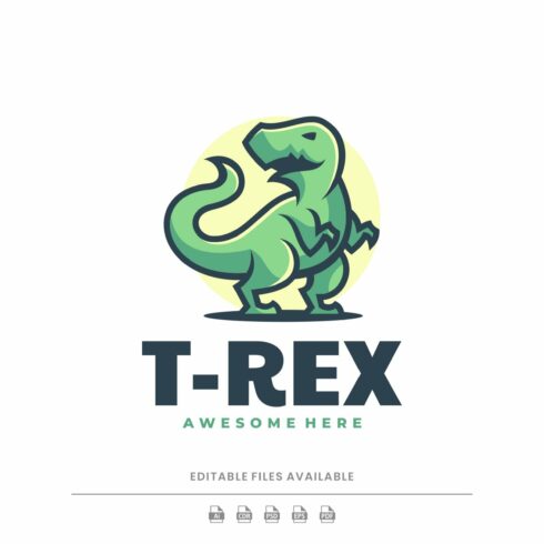 T-Rex Simple Mascot Logo cover image.