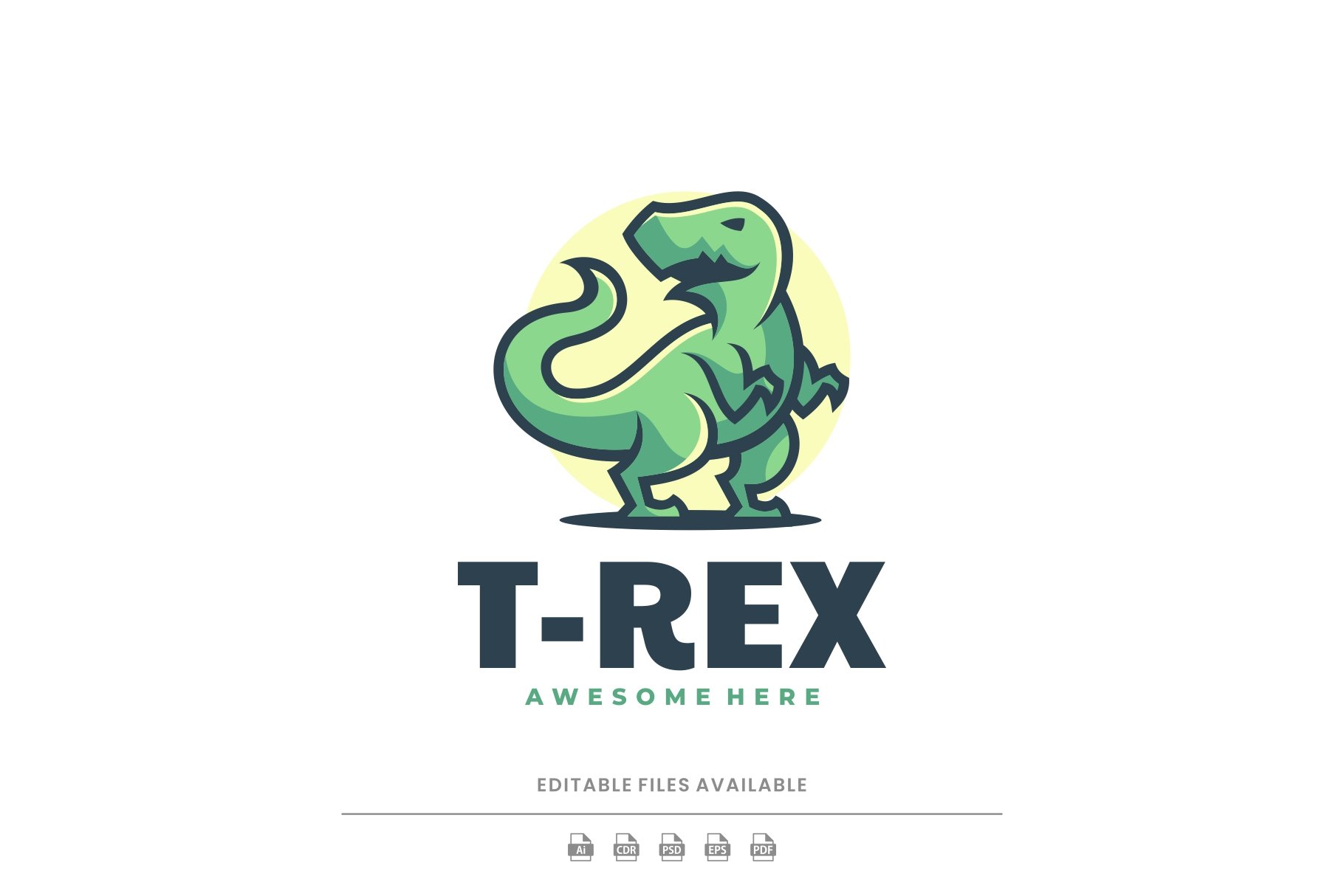 T-Rex Simple Mascot Logo cover image.