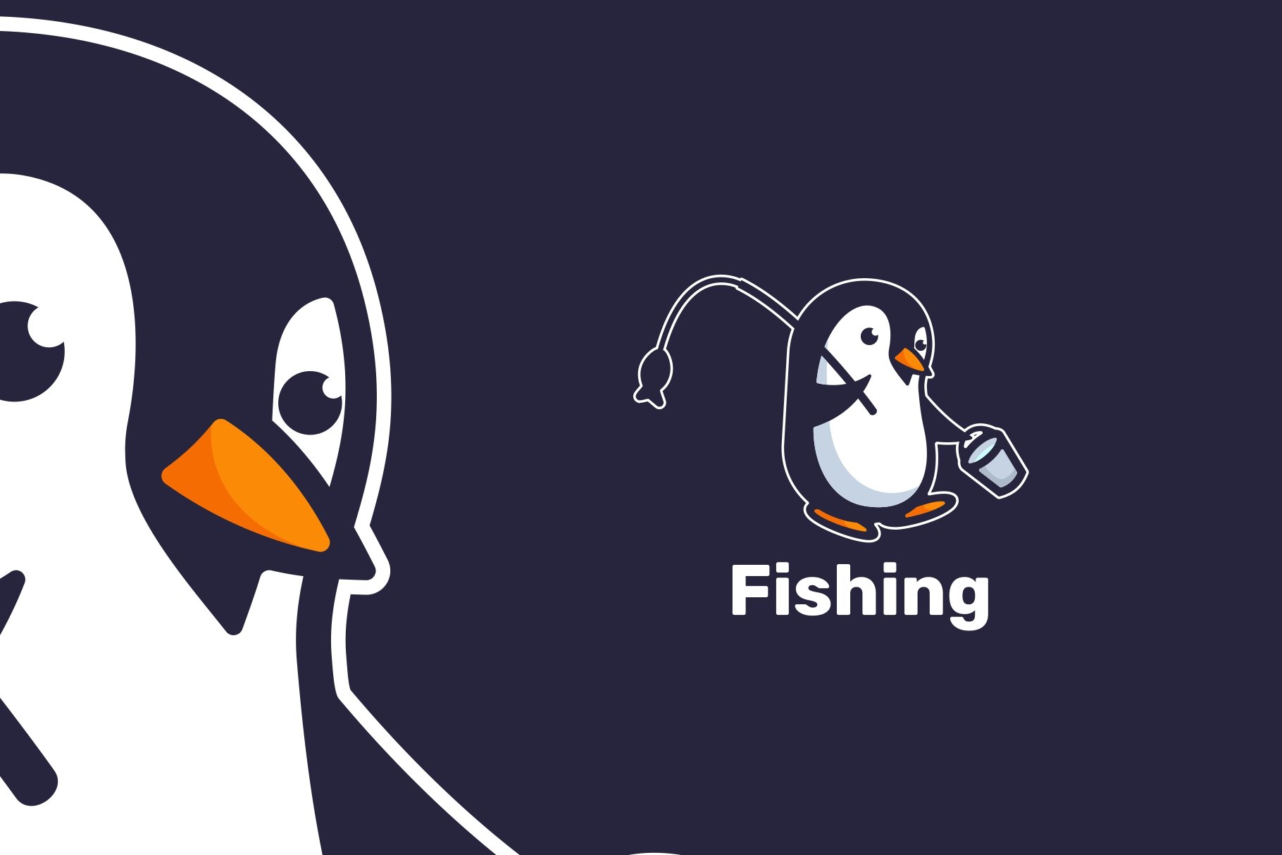 Penguin Cartoon Character Logo cover image.