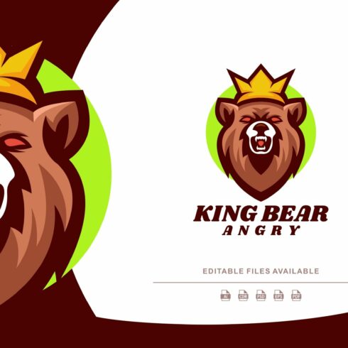 King Bear Simple Mascot Logo cover image.