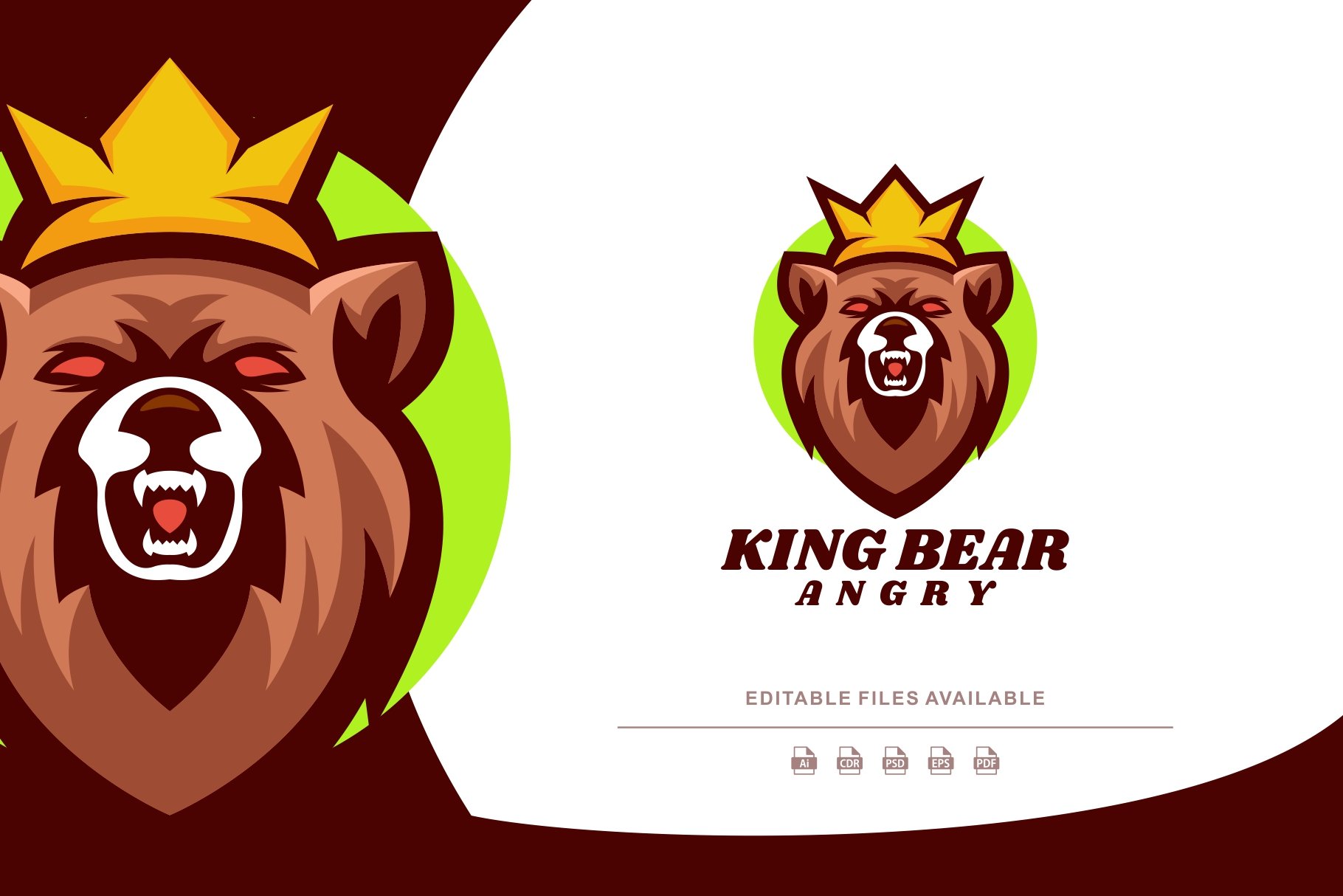 King Bear Simple Mascot Logo cover image.