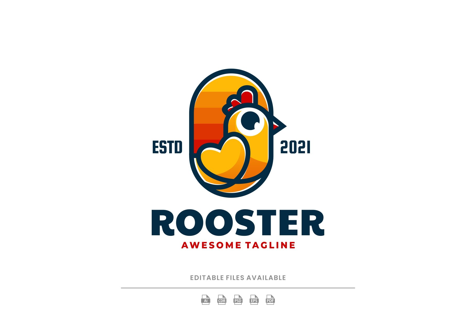 Rooster Simple Mascot Logo cover image.