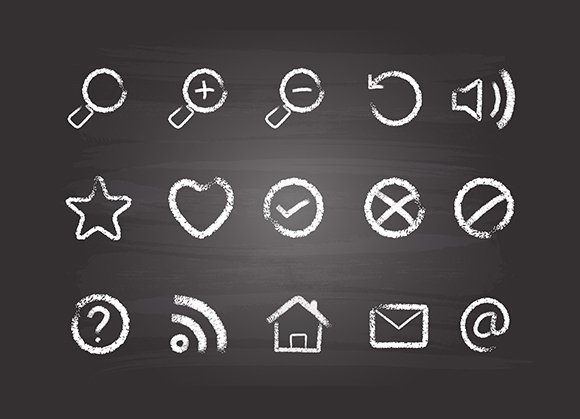 Web Icons (chalk style) cover image.