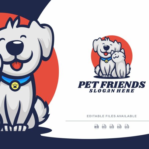 Pet Friends Mascot Cartoon Logo cover image.