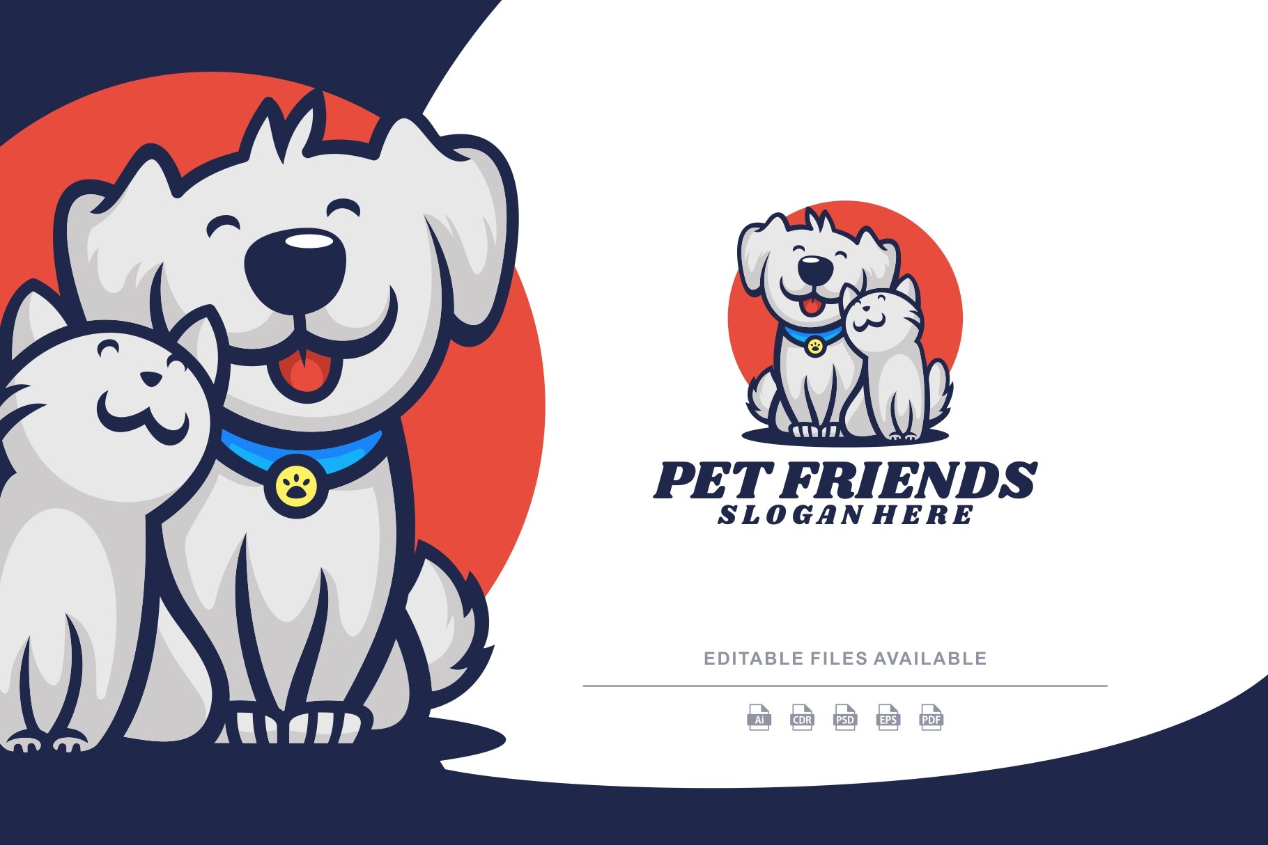 Pet Friends Mascot Cartoon Logo cover image.