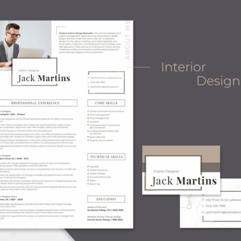 Easy-to-Edit Resume: Interior Design cover image.
