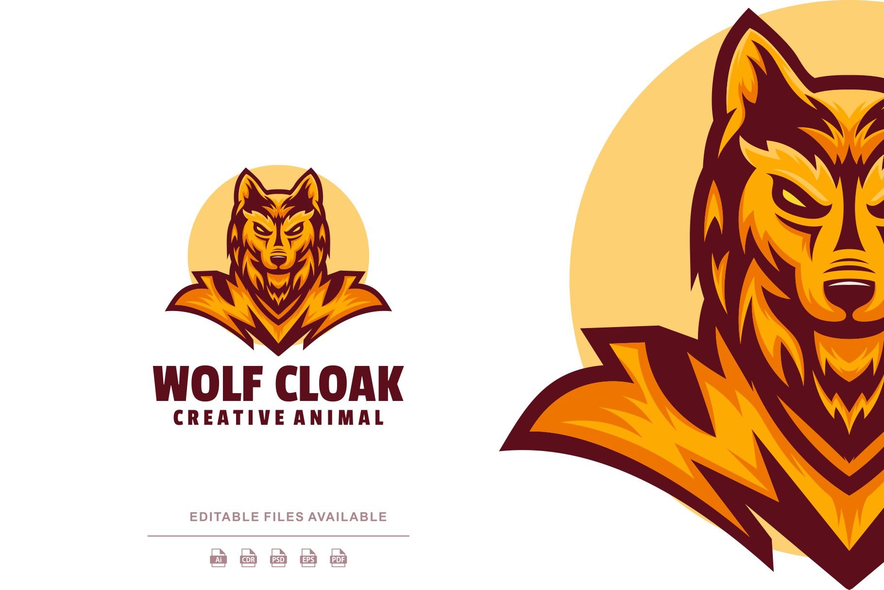 Wolf Cloak Color Mascot Logo cover image.