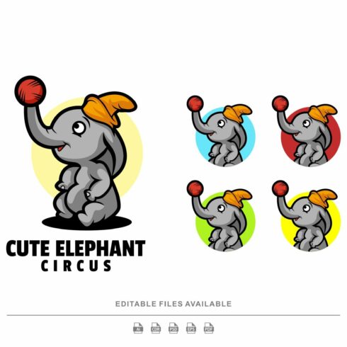 Cute Elephant MascotCartoon  Logo cover image.