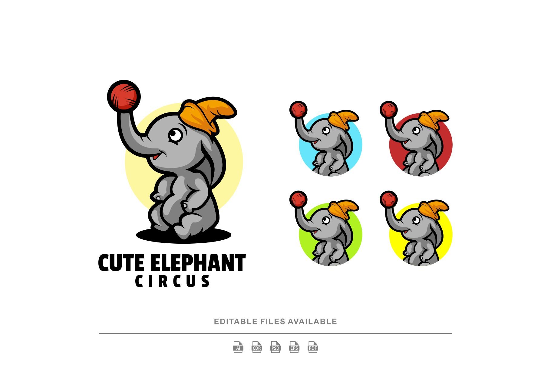 Cute Elephant MascotCartoon  Logo cover image.