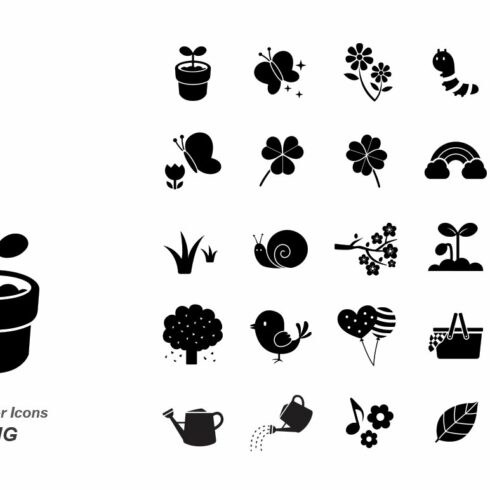 Spring vector icons cover image.