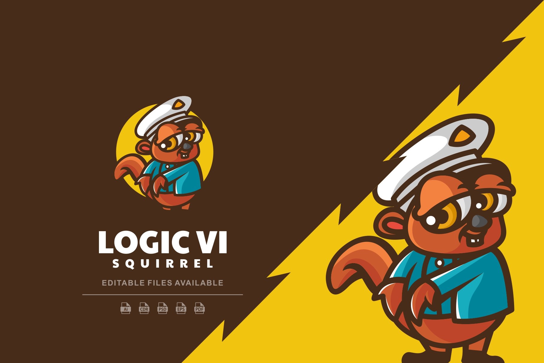 Logic Squirrel Mascot Cartoon Logo cover image.