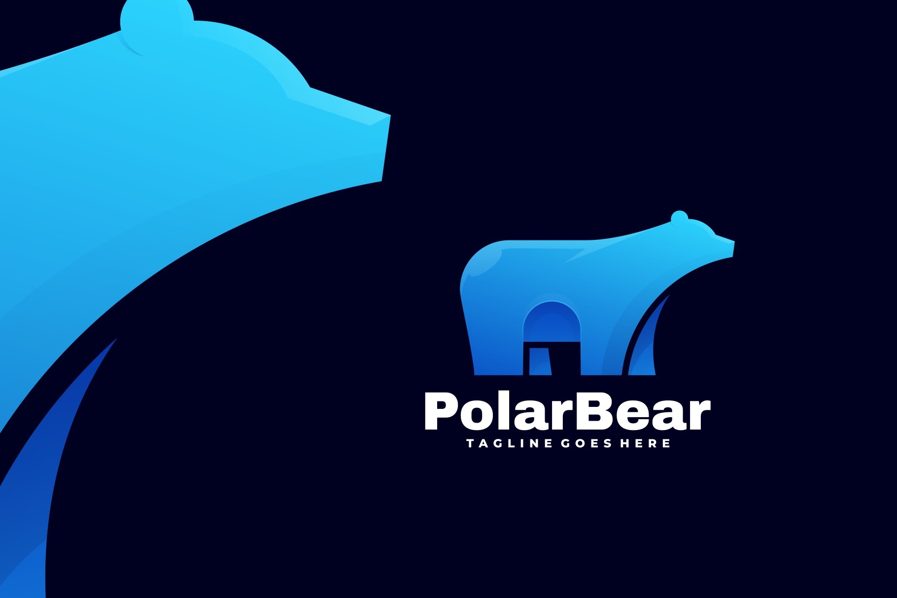 Polar Bear Gradient Colorful Logo preview image.