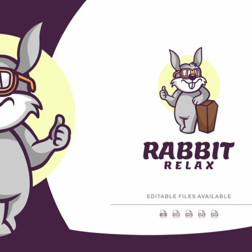 Rabbit Relax Mascot Cartoon Logo cover image.