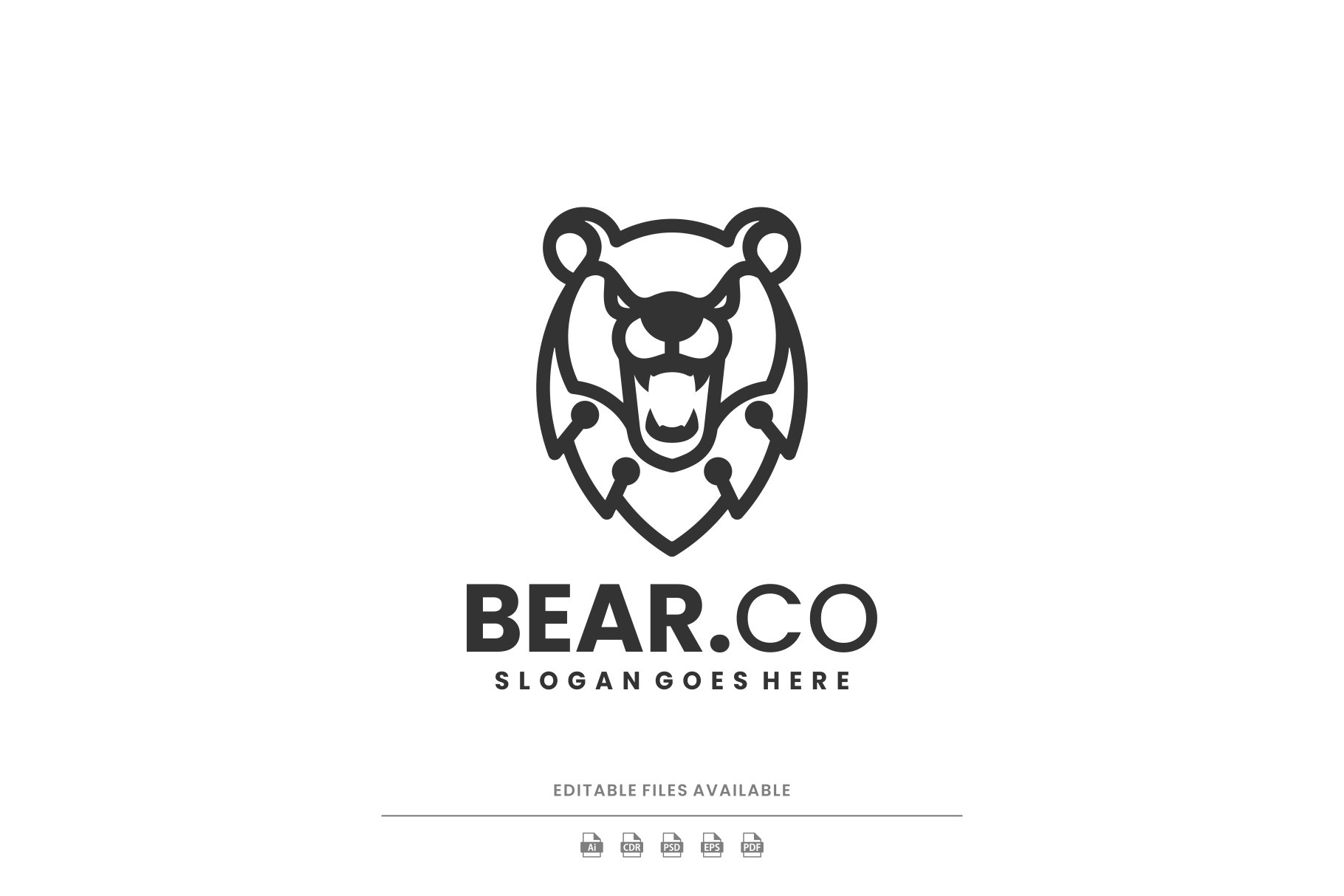 Bear Line Art Logo – MasterBundles