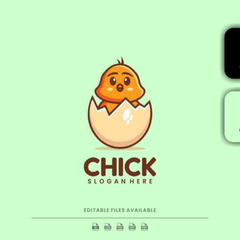 Chick Mascot Cartoon Logo cover image.