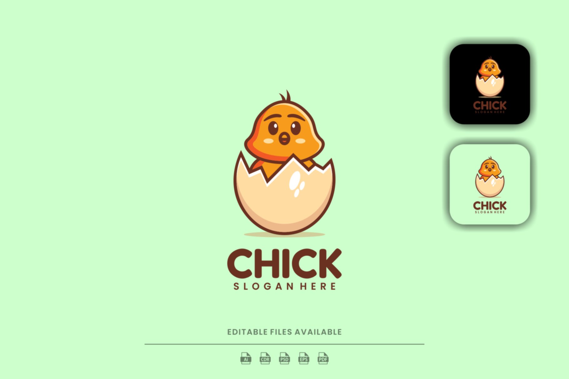 Chick Mascot Cartoon Logo cover image.