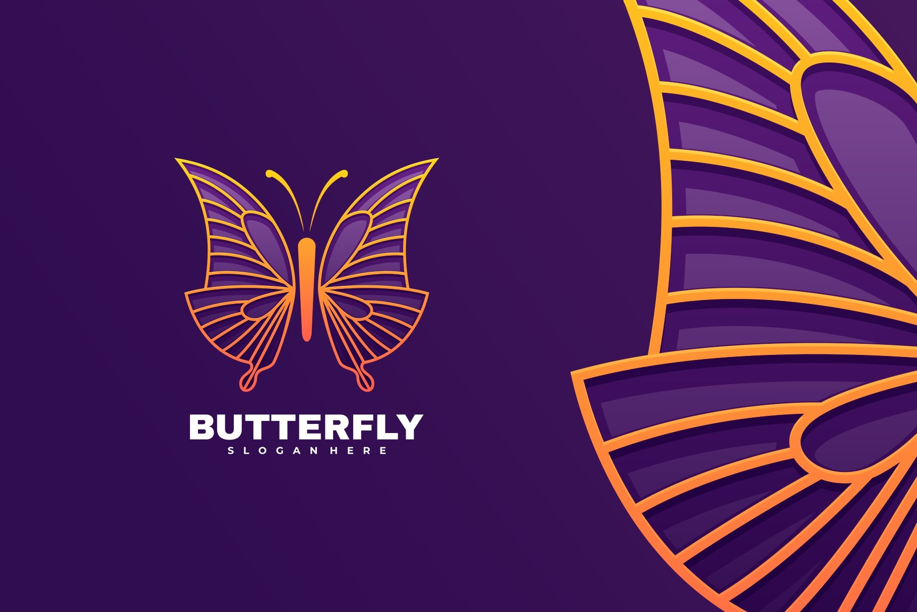 Butterfly Line Art Gradient Logo cover image.