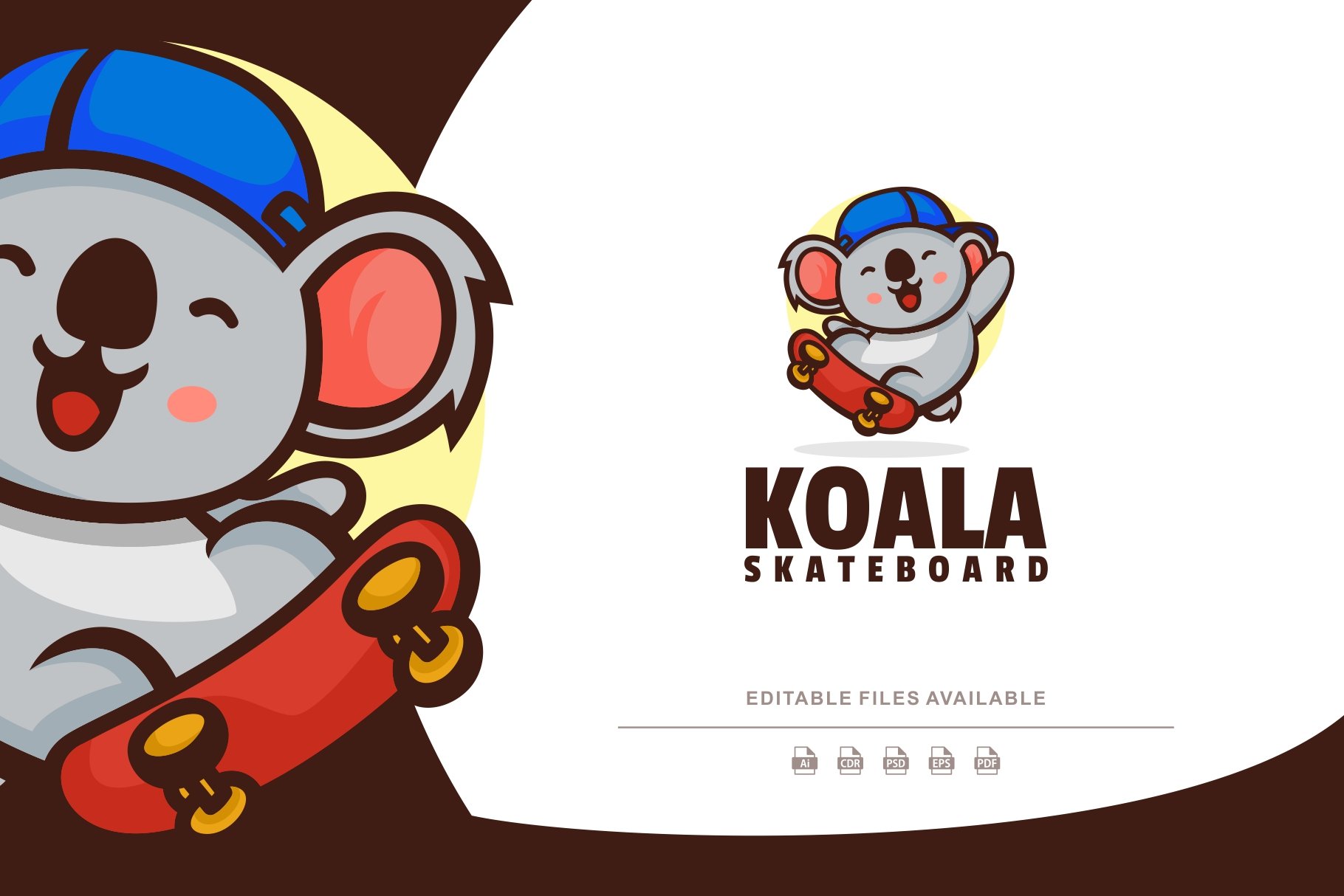 Koala Skateboard Mascot Cartoon Logo cover image.