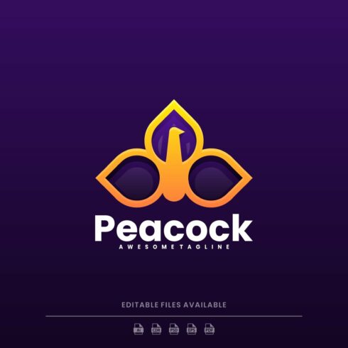 Peacock Line Art Logo cover image.