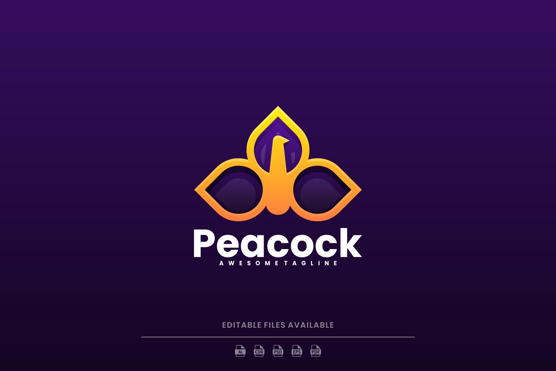 Peacock Line Art Logo cover image.