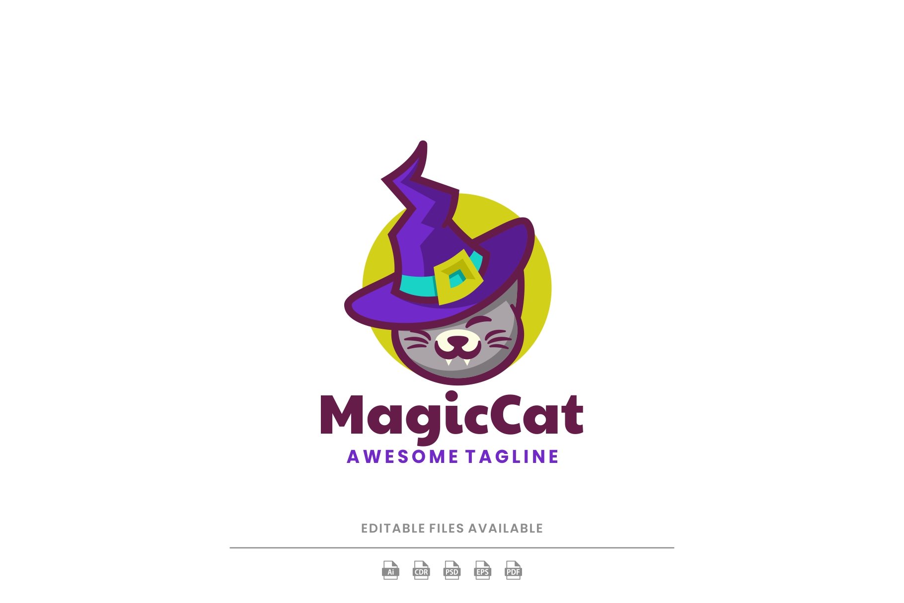 Magic Cat Cartoon Logo cover image.