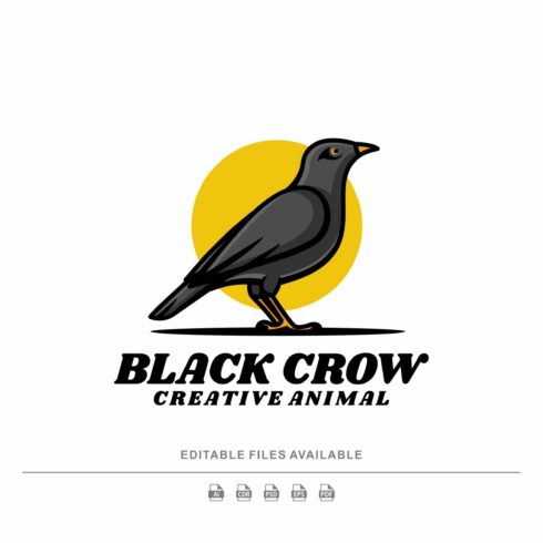 Black Crow Simple Mascot Logo cover image.