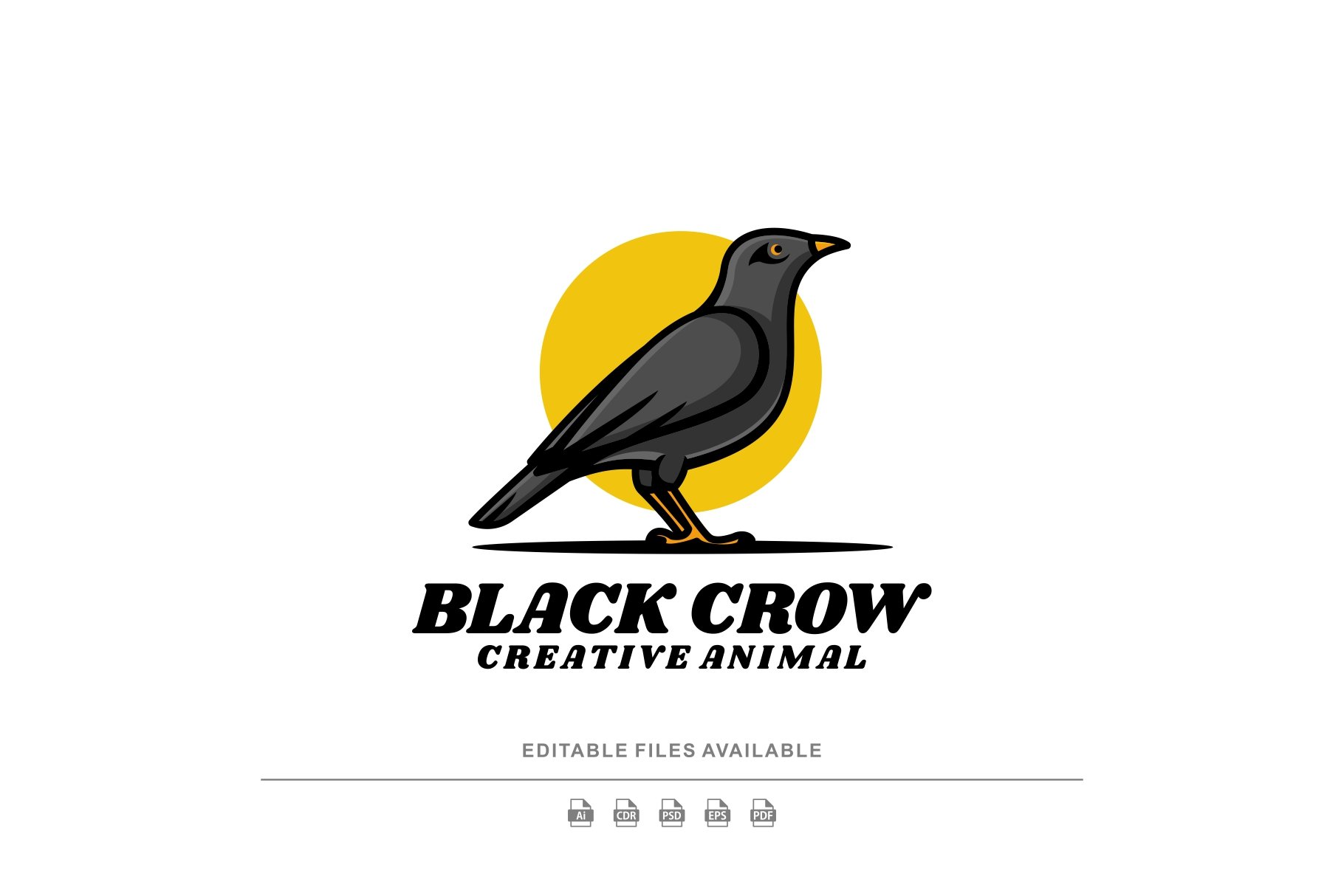 Black Crow Simple Mascot Logo cover image.