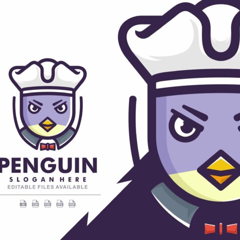 Penguin Captain Cartoon Logo cover image.