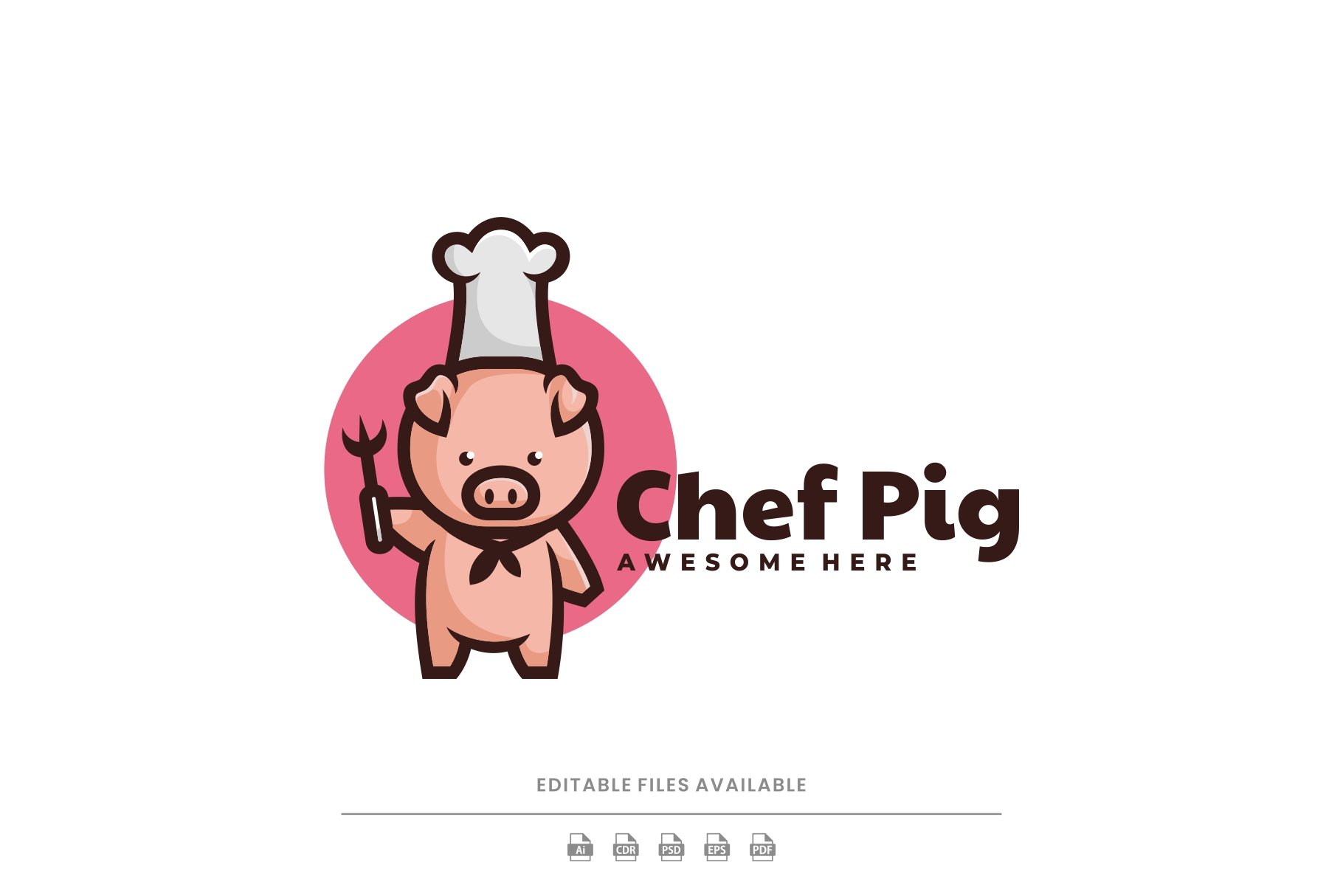 Chef Pig Mascot Logo cover image.