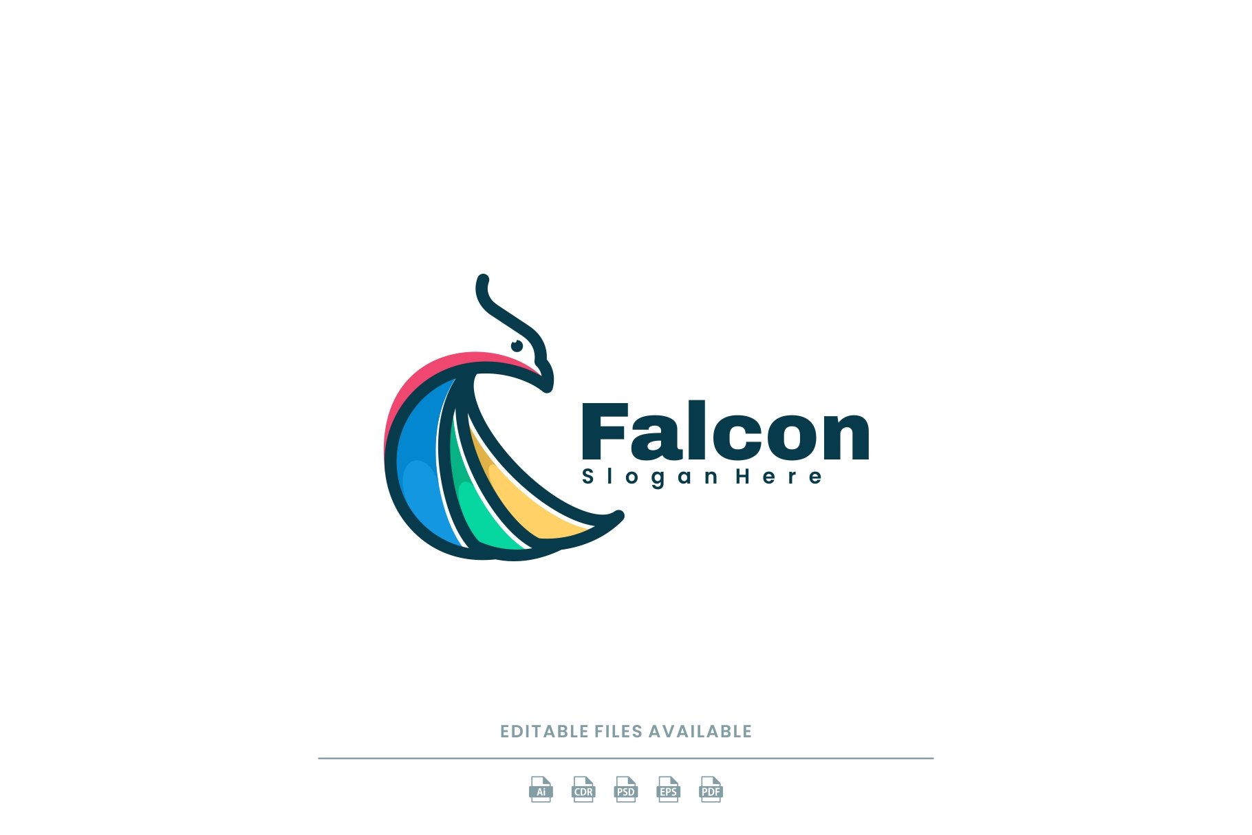 Falcon Simple Mascot Logo cover image.