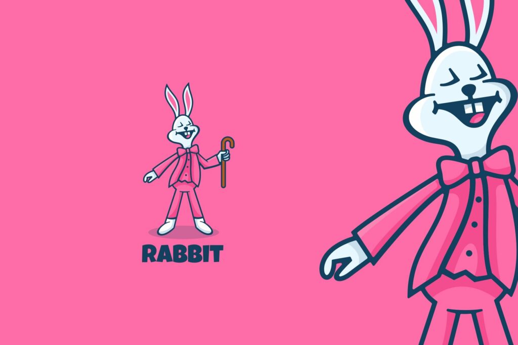 Rabbit Cartoon Character Logo – MasterBundles