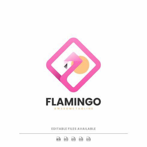 Flamingo Gradient Line Art Logo cover image.