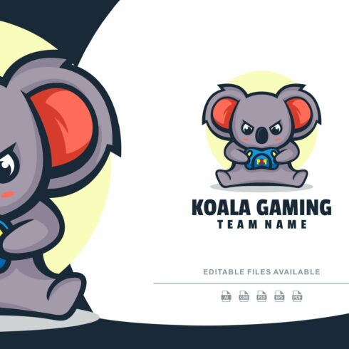 Koala Gaming Mascot Cartoon Logo cover image.