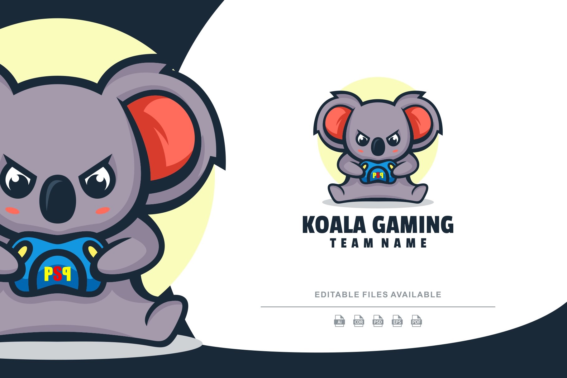 Koala Gaming Mascot Cartoon Logo cover image.