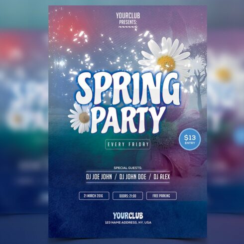 Spring Party - PSD Flyer cover image.