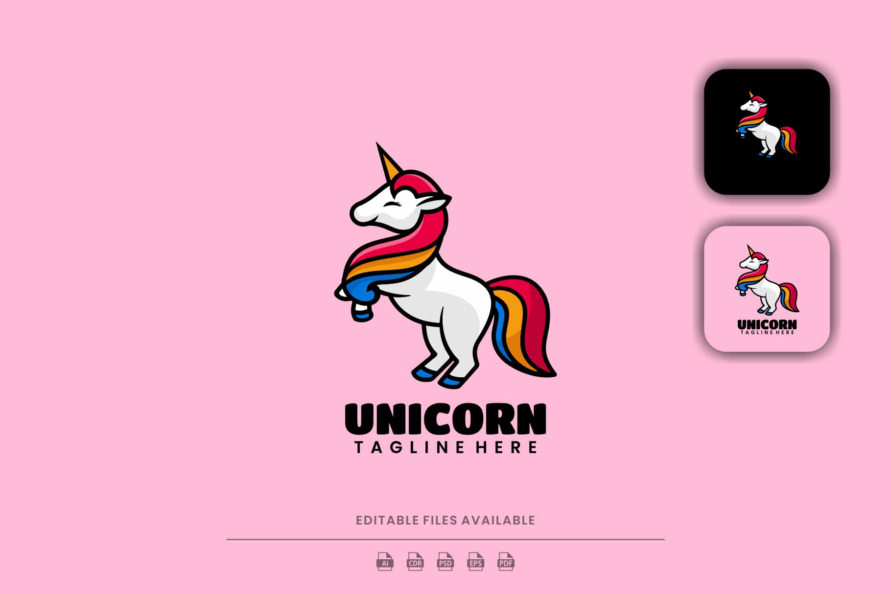 Unicorn Mascot Cartoon Logo cover image.