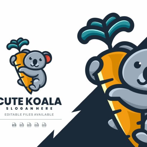 Cute Koala Simple Logo cover image.